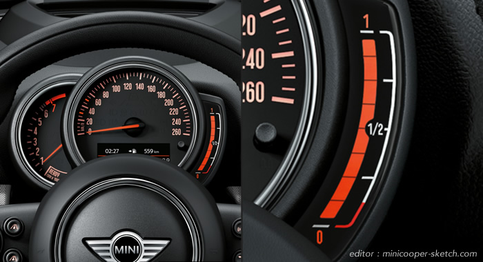 Mini 17年夏の改良 燃料計 ドライビングモードスイッチの変更 ほか Mini Cooper Sketch